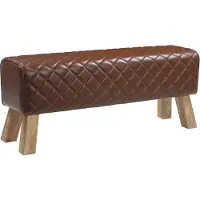 vidaXL Bank 110 x 30 x 45 cm Echt Leer Bruin diamant