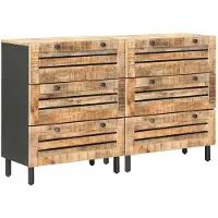 vidaXL Opbergkasten 2 st 120 x 33 x 75 cm Massief Mango Hout