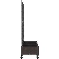 vidaXL Tuinsteker met schutting en wielen 3 st Bruin PP