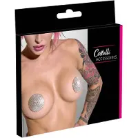 Cottelli - tepelstickers met steentjes (zilver)