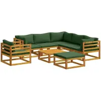 vidaXL Bankstel 8 st Naturel Massief Acacia Hout