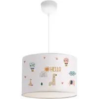 Lux.pro Kinder hanglamp Rugby wit met girafmotief