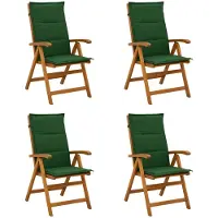vidaXL - Ligstoelen - voor - Tuin - 4 - st - Naturel - Massief - Acacia - Hout