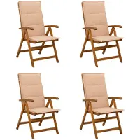 vidaXL Ligstoelen voor Tuin 4 st Naturel Massief Acacia Hout