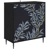 vidaXL Dressoir DOKKUM Zwart eiken 69 x 33 x 76 cm Bewerkt hout