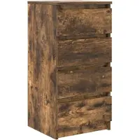 vidaXL Dressoir 37,5x35x76 cm bewerkt hout gerookt eikenkleurig