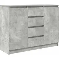 vidaXL Dressoir met lades 100,5x35x76 cm spaanplaat betongrijs