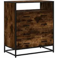 vidaXL Ladekast 70x41x83,5 cm bewerkt hout gerookt eikenkleurig
