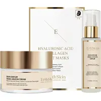 Erthskin London Huidherstellende slakkencrème + slakkenserum + collageenmasker set 110 ml