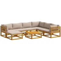 vidaXL - Bankstel - 8 - st - Naturel - Massief - Acacia - Hout