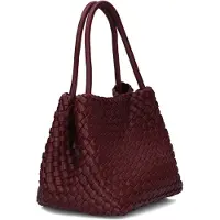 HVISK Dames Handtassen Lily Braided Structure - Bordeaux - Maat ONESIZE