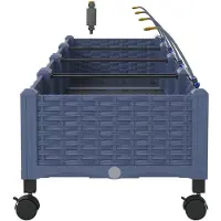 vidaXL Tuin Plantenbak met Irrigatie en Wielen 4 st Grijs PP