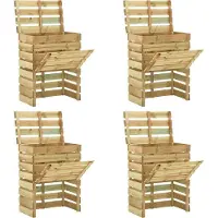 vidaXL Latten tuincomposter 4 pcs Groen 110 x 58 x 113 cm