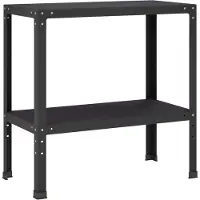 vidaXL Planttafel 100 x 40 x 80 cm Gepoedercoat staal Zwart