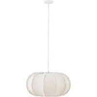 Ptmd Myka Cream Jute Hanging Lamp Flat Round Shape S