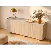 Vente-unique Buffetkast met 4 deuren - Natuurlijk licht en beige NOZYLO