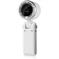 VHV -Draagbare Handventilator Wit - 5 Snelheden Turbine Fan met Digitaal LED Display - 1800mAh USB C Oplaadbare Ventilator - 180° Opvouwbaar Design - Krachtige Stille Fan voor Reizen en Kantoor