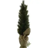 Kaemingk Kerstdecoratie dennenboom groen in jutezak 42 cm