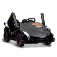 Happiq 12V elektrische kinderauto - Sportieve Elektrische auto met schaardeuren, afstandsbediening, LED-licht en accu-aandrijving