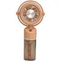 VHV -Mini-Ventilator met Verneveling - Handventilator met Waterspray en USB-Oplaadfunctie - Draagbare Bureauventilator voor Zomer en Reizen - Compact Design - Khaki