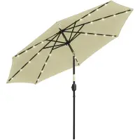 Outsunny Terrasparasol - Staal, polyester - 265 x 265 x 233 cm - Beige