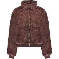 Geisha Jas Teddy Jack Met Hoge Kraag En Zigzag Patroon 69526 19 Dark Brown Dames Maat - XL