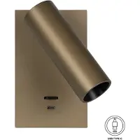 Ks Verlichting wandlamp - Elias - bedlampje - richtbaar - schakelaar - brons - GU10 - aluminium