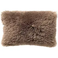Dutch decor IBBY - kussenhoes 40x60 cm - gerecycled - fluffy - Driftwood - taupe - met rits - zonder binnenkussen