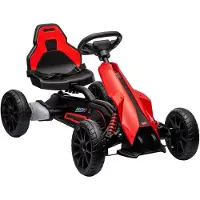 HOMCOM Electric Ride-on Kart-Kunststoff, Metall-100L x 58B x 58,5H cm-Rot