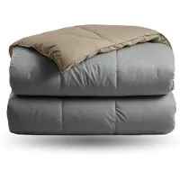 Zelesta Deluxe Duo Percale Katoen Dekbed - Antraciet & Taupe 160x220cm