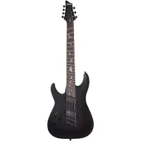 Schecter Damien 7 MultiScale Satin Black LH linkshandige elektrische gitaar