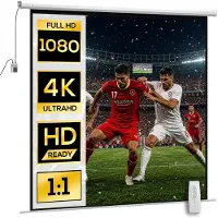 HOMCOM projectiescherm - kunststof - 236,5x8x236,5 cm - wit