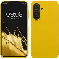 Kwmobile telefoonhoesje geschikt voor Samsung Galaxy A27 5G - Hoesje met siliconen coating - Smartphone case in stralend geel