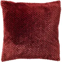 Dutch decor MICK - kussenhoes 45x45 cm - fluffy - Merlot - rood - met rits - zonder binnenkussen
