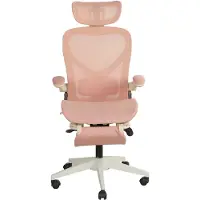 HAUSS SPOLE Bureaustoel - Ergonomisch Inklapbaar Ontwerp - Met 3D Hoofdsteun, Lendensteun En Opklapbare Armleuningen - Voor Werk En Studie - Mesh Roze