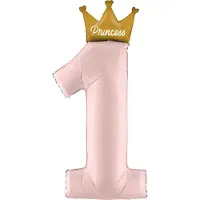 Haza Folieballon ’Princess’ 1 - Roze - verjaardag - 102cm
