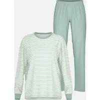 Mey Pyjama lang Serie Willow Stripes Seasalt Green | Maat 40