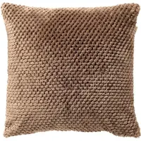 Dutch decor MICK - sierkussen 45x45 cm - fluffy - Driftwood - taupe - Inclusief binnenkussen - Luxe kussens voor woonkamer & bank