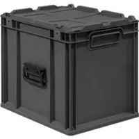 Schäfer Shop Eurokoffer Portable-serie Economy, gesloten, met deksel, kunststof, B 400 x D 300 x H 335 mm, 30 l, antraciet