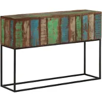 vidaXL Wandtafel 110x30x75 cm massief gerecycled hout en ijzer