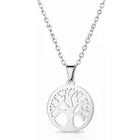 LGT JWLS Zilverkleurige Dames Ketting met Levensboom Hanger