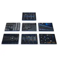 HBM inlays met gereedschapset 262-delig, voor gereedschapswagen, blauw