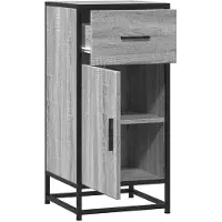 vidaXL Dressoir 35,5x35x76 cm bewerkt hout en metaal grijs sonoma