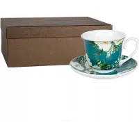 Livello Set van 2 Mokken met Bloemendessin - Elegante Porseleinen Koffiekopjes