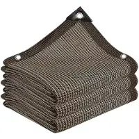 Snq Zonnescherm - 90% schaduw - 2 x 3 m - Ademend gaas - Geschikt voor tuinen, terrassen en achtertuinen - Schaduwdoek met metalen oogjes - Lichtdoorlatend en goed geventileerd - Bruin