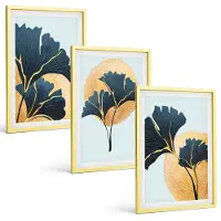 Coloray 3-Delige Schilderij Set - Berglandschappen Met Waterval, Herten En Strand - 40 x 40 cm En 40 x 60 cm - Decoratieve Schilderijen - Woonkamer - Interieur
