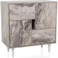 Hjh LIVING Dressoir/ladekast LYKKJA 76x39,5x76 cm 2 lades 2 deuren bruin/wit