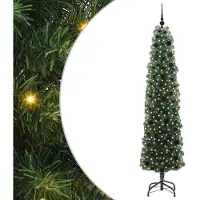 vidaXL Kunstkerstboom Groen 210 cm PVC en Staal en Kunststof