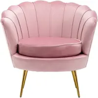 Russle Velvet Schelp Fauteuil/Stoel Roze