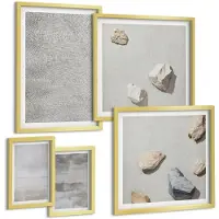 Coloray 5-Delige Schilderij Set - Moderne Textuurstructuren In Een Minimalistische Stijl. - 50 x 50 cm, 20 x 30 cm En 40 x 60 cm - Muurdecoratie - Interieur Decoratie